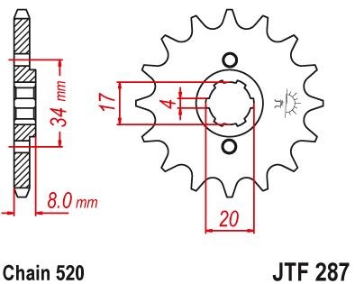 Piñon Honda CRF 230 '08-'10, XL 250 '84-'87 13z