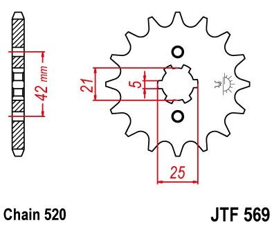 JTF569.14 Piñon Kawasaki, Yamaha SR250