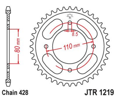 JTR1219.42 Plato Honda CBF 125 M 2009-2016