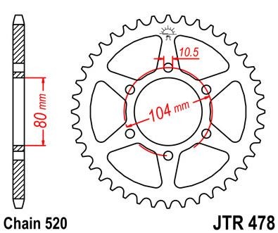 JTR478.45 Plato Kawasaki ER-6F 650 520 45z