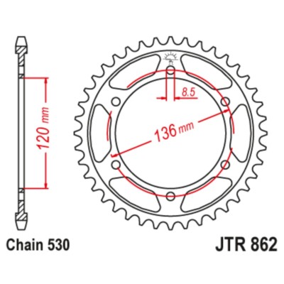 Plato JT Sprockets Yamaha XJ 600 H N 530 paso