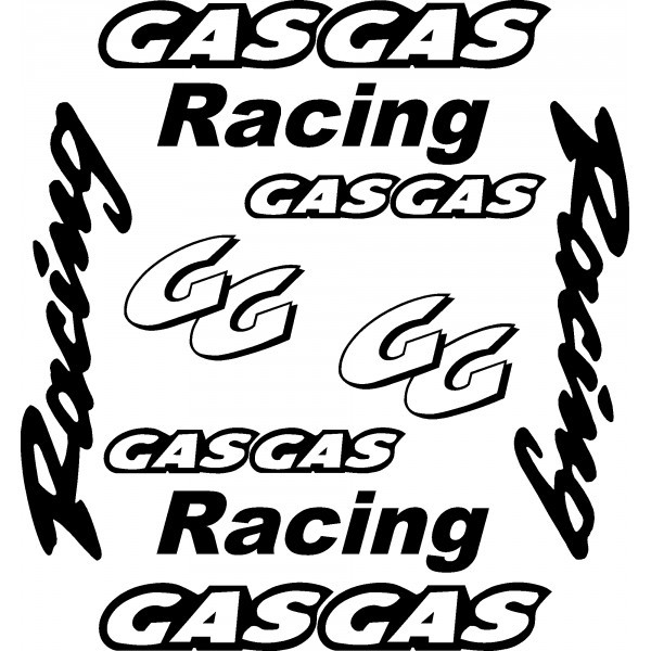 Kit de 10 pegatinas GAS-GAS Racing decorativas en vinilo de corte para moto, coche o superficies lisas
