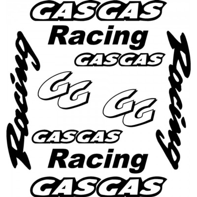 Kit de 10 pegatinas GAS-GAS Racing decorativas en vinilo de corte para moto, coche o superficies lisas