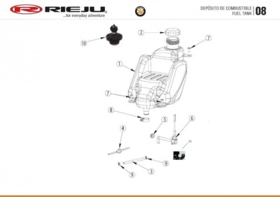 Grifo manual con reserva Rieju Hobby Bye Bike recambio original OEM 0/000.370.2001