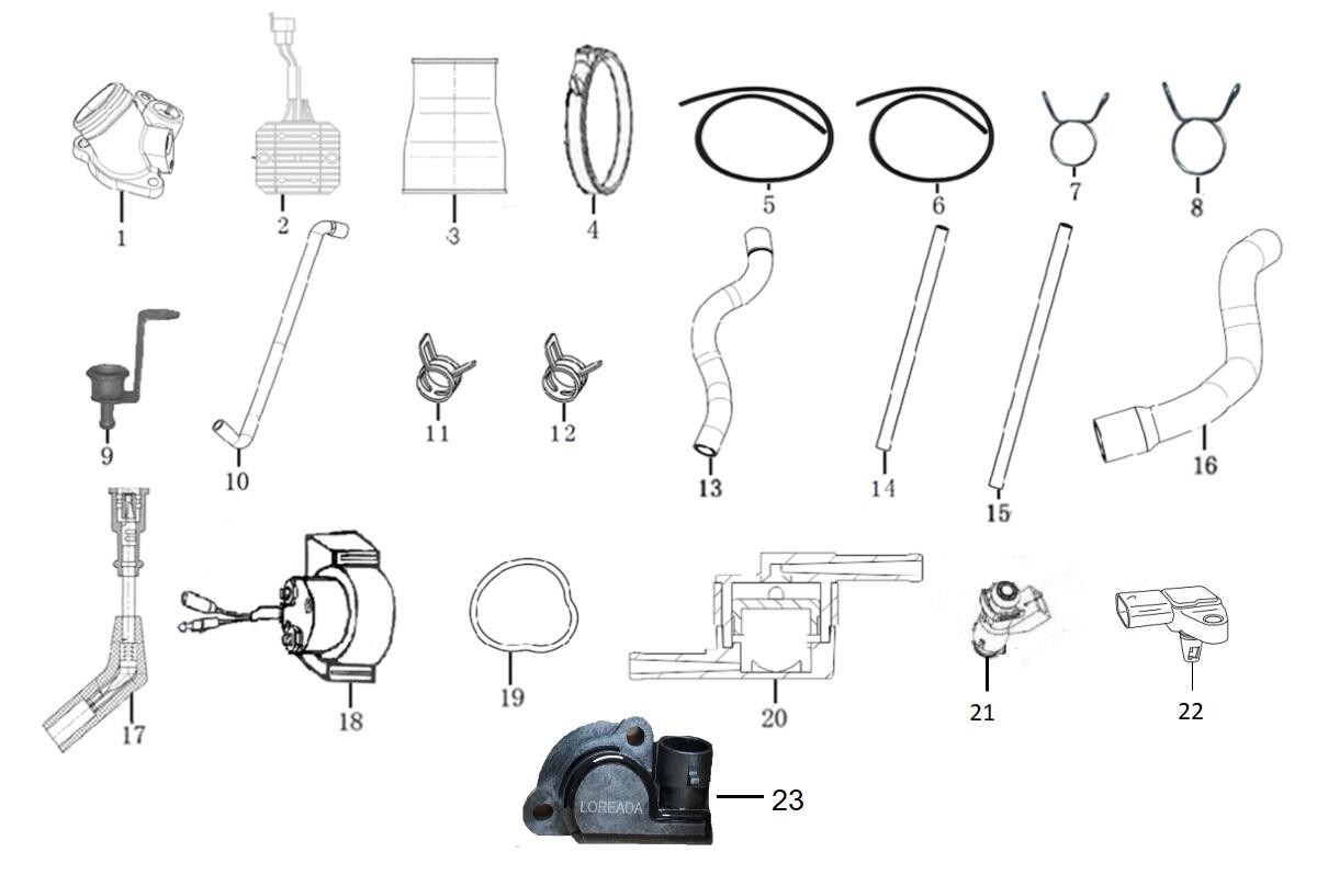 Sensor original de temperatura y presión Rieju 0/001.010.4002 compatible con modelos 125cc Euro 5