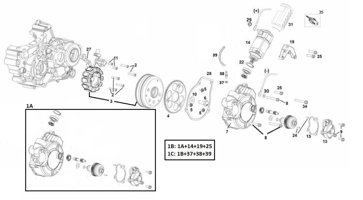 Repuesto arranque motor Rieju MR 300