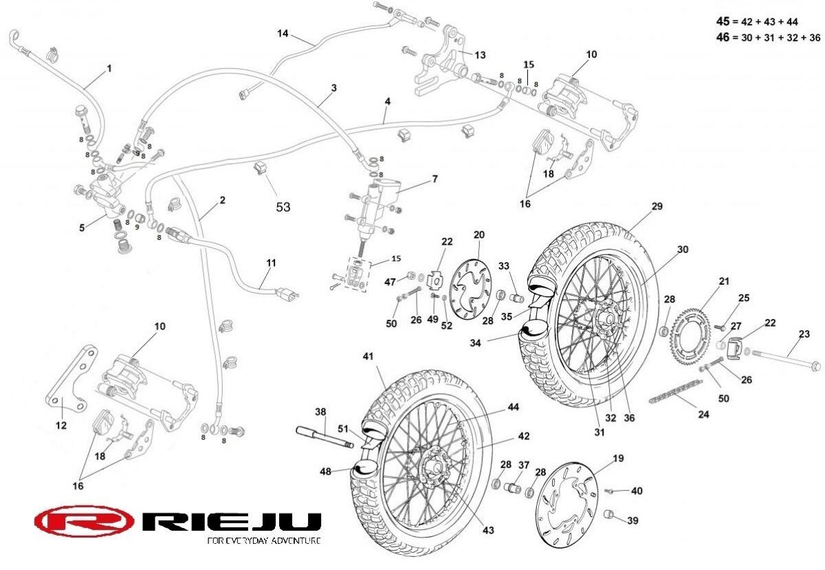 Llanta Trasera Rieju Tango 50 125 125i 250, Tango Scrambler 125i, Tangoo 50