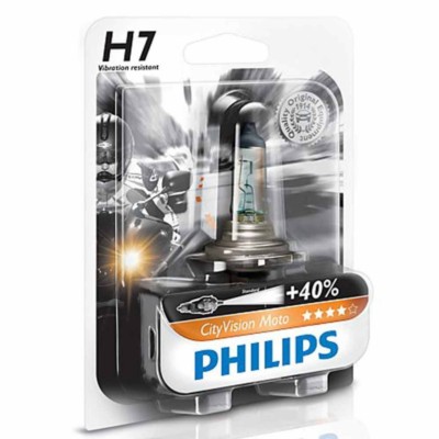 Lámpara PHILIPS Halógena H7 12v 55w City Vision Moto +40%