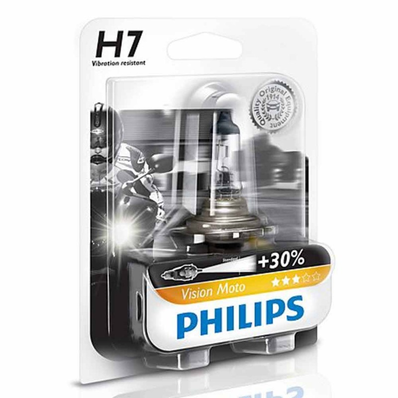 Lámpara PHILIPS Halógena H7 12v 55w Vision Moto +30%