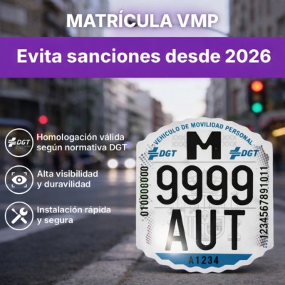 Placa identificativa DGT para patinete eléctrico urbano