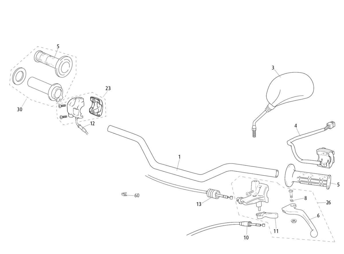 Tapa de puño de gas Rieju MRT, MRX, RR, Spike y Tango 50