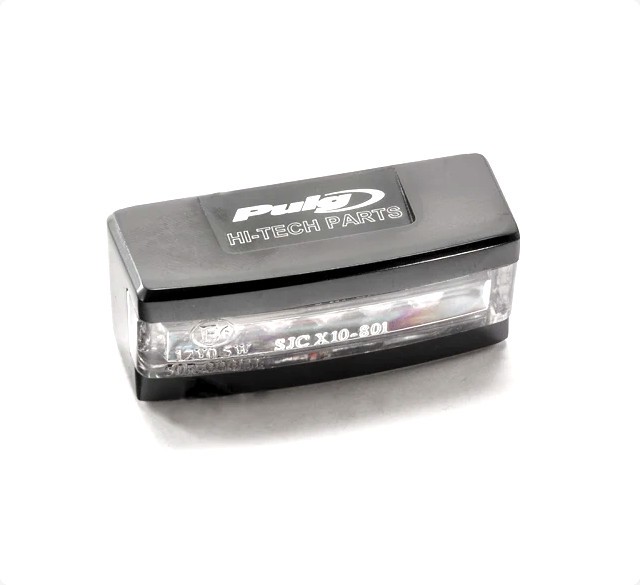 Piloto luz de portamatrícula LED Puig 5565N en aluminio anodizado negro, universal y homologado