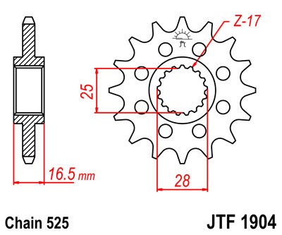 Piñon KTM 950, 990, 1150 17Z