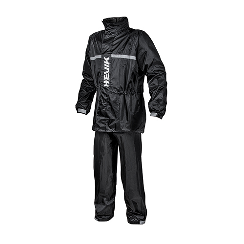 Traje de lluvia 2 piezas Impermeable HEVIK Negro con reflectantes