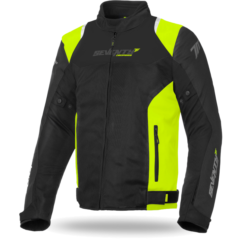 Chaqueta SEVENTY SD-JR48 Racing Verano Negro/Amarillo Fluor