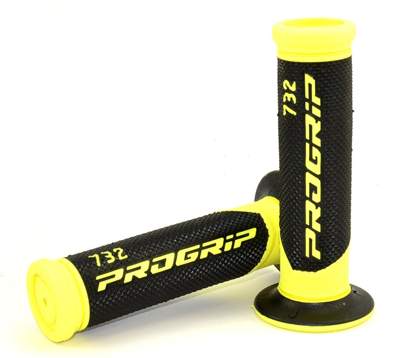 Puños Scooter Progrip 732 negro-amarillo flúor