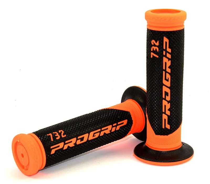 Puños Scooter Progrip 732 negro-naranja flúor