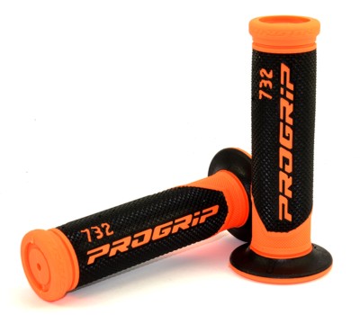 Puños Scooter Progrip 732 negro-naranja flúor