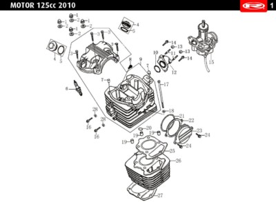 Junta tórica 33,5×3 Rieju 0/227.001.0010 para culata cilindro carburador
