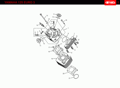 Junta culata Rieju RS-2 125 aire motor Yamaha Euro 3