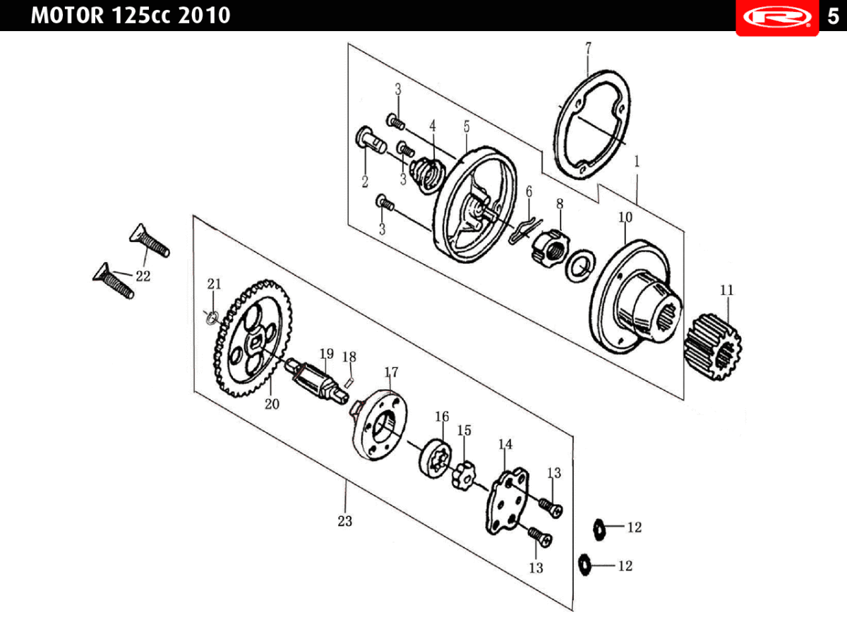Junta tórica 9,4x2,4 mm original Rieju ref. 0/227.005.0012 compatible con Marathon y Tango 125 1