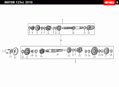 Tornillo M6x10 original Rieju OEM 0/227.002.0014 para Marathon 125 y Tango 125