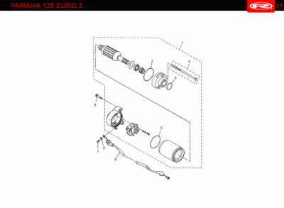 Motor de arranque Yamaha 125 Euro 3 para Rieju