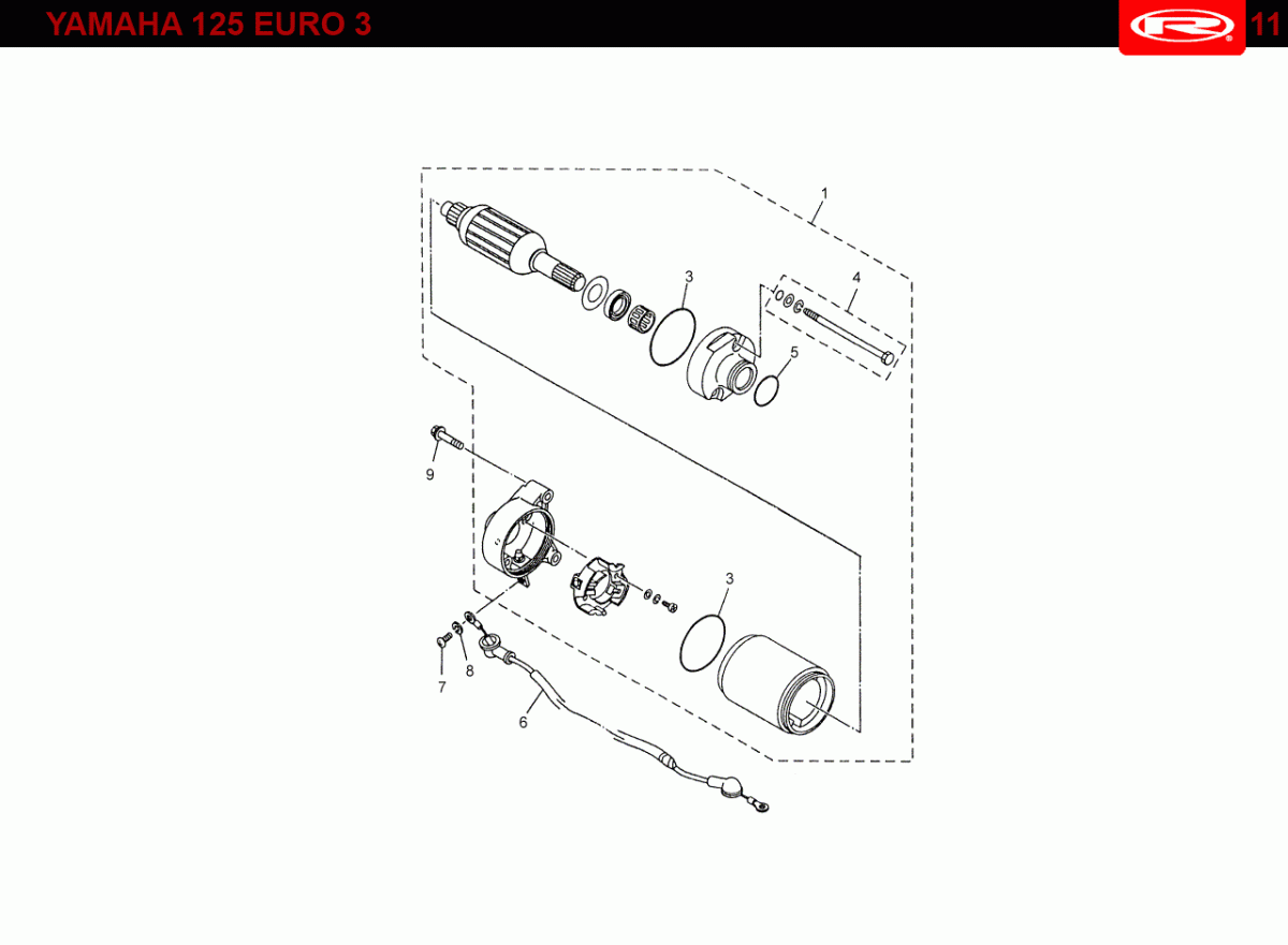 Motor de arranque completo Rieju, Yamaha Euro 3