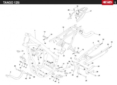 Soporte retorno muelle caballete original Rieju Tango 125i ref 0/000.980.8120