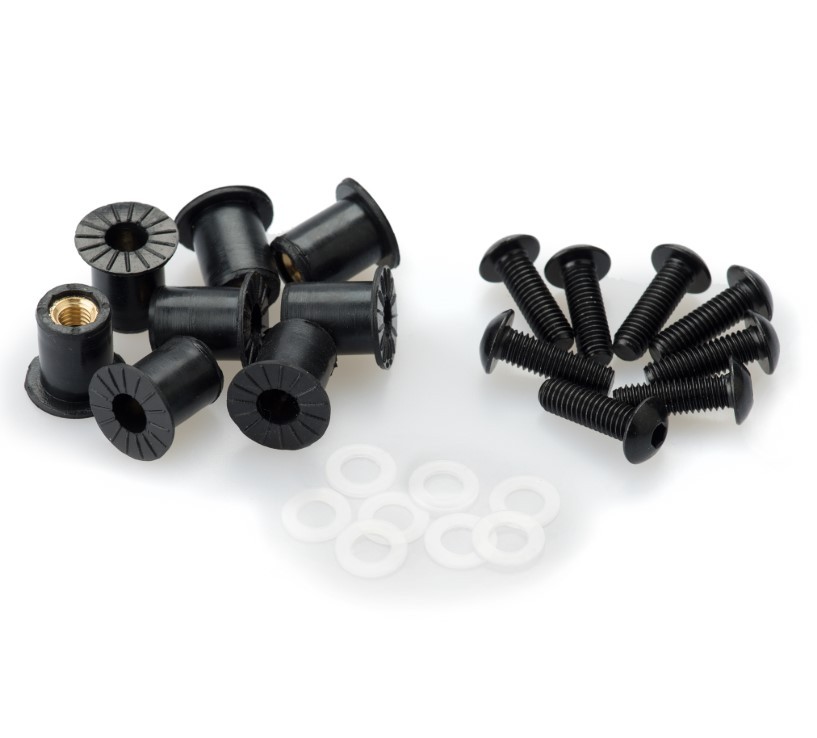 Kit Tornillería PUIG Aluminio para Cúpulas, 6 Tornillos M5 con Silentblocks