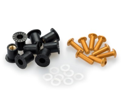 Kit tornillería PUIG aluminio anodizado 6 tornillos M5 con silentblocks para cúpulas colores