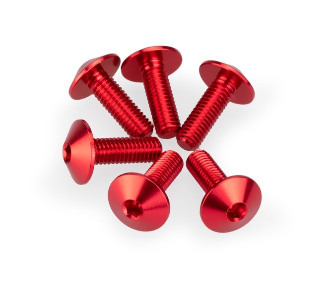 Kit tornillería PUIG aluminio anodizado 6 tornillos M5x15 cabeza 11,8mm colores para cúpulas 2