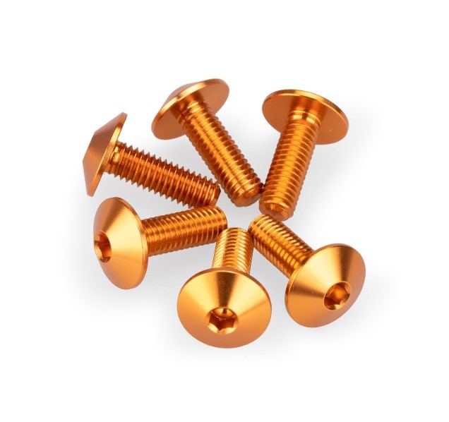 Kit tornillería PUIG aluminio anodizado 6 tornillos M5x15 cabeza 11,8mm colores para cúpulas 4