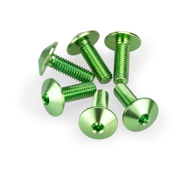 Kit tornillería PUIG aluminio anodizado 6 tornillos M5x20 cabeza 13,9mm colores para cúpulas