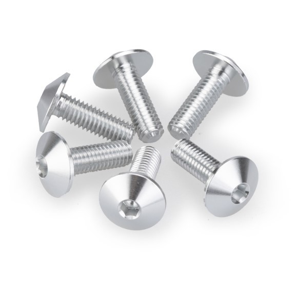 Kit tornillería PUIG aluminio anodizado 6 tornillos M6x20 cabeza 16,8mm colores para cúpulas